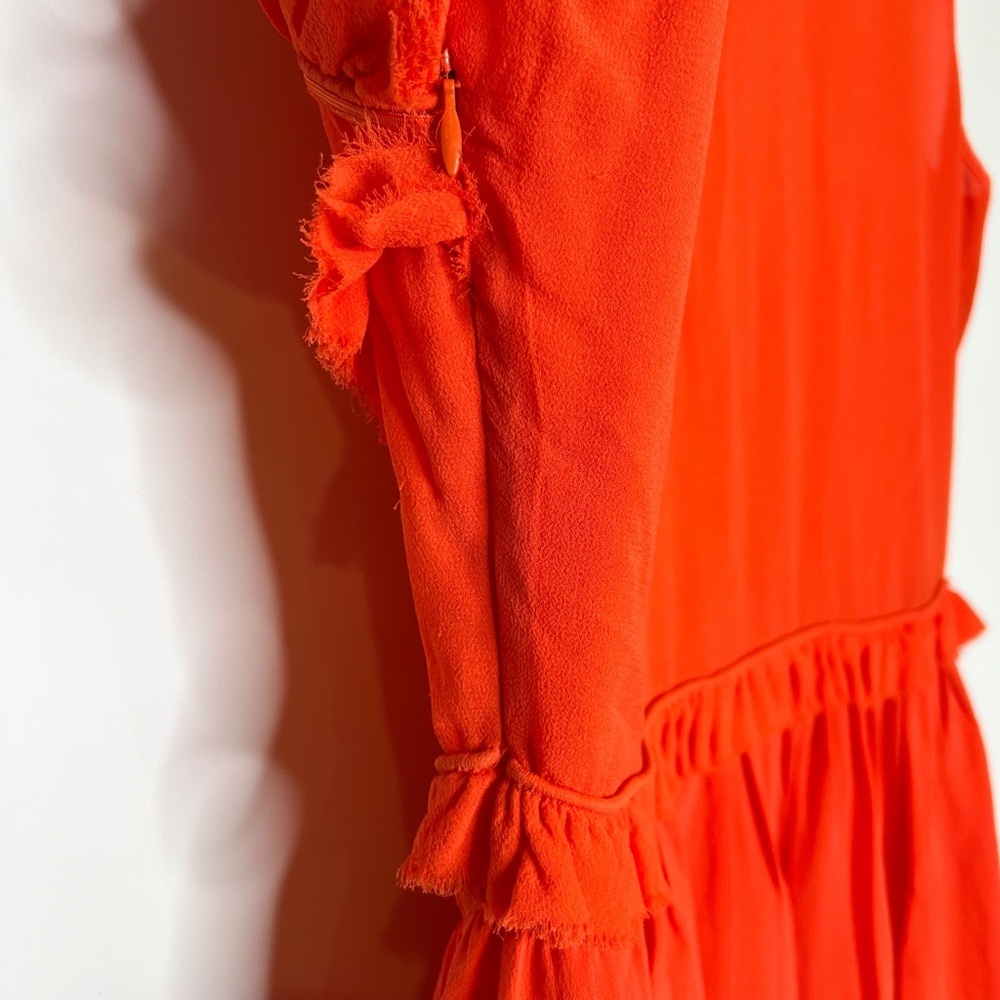 Reiss Dress 100% Silk Loulou Ruffle Dress Sleeveless - Picture 8 of 9